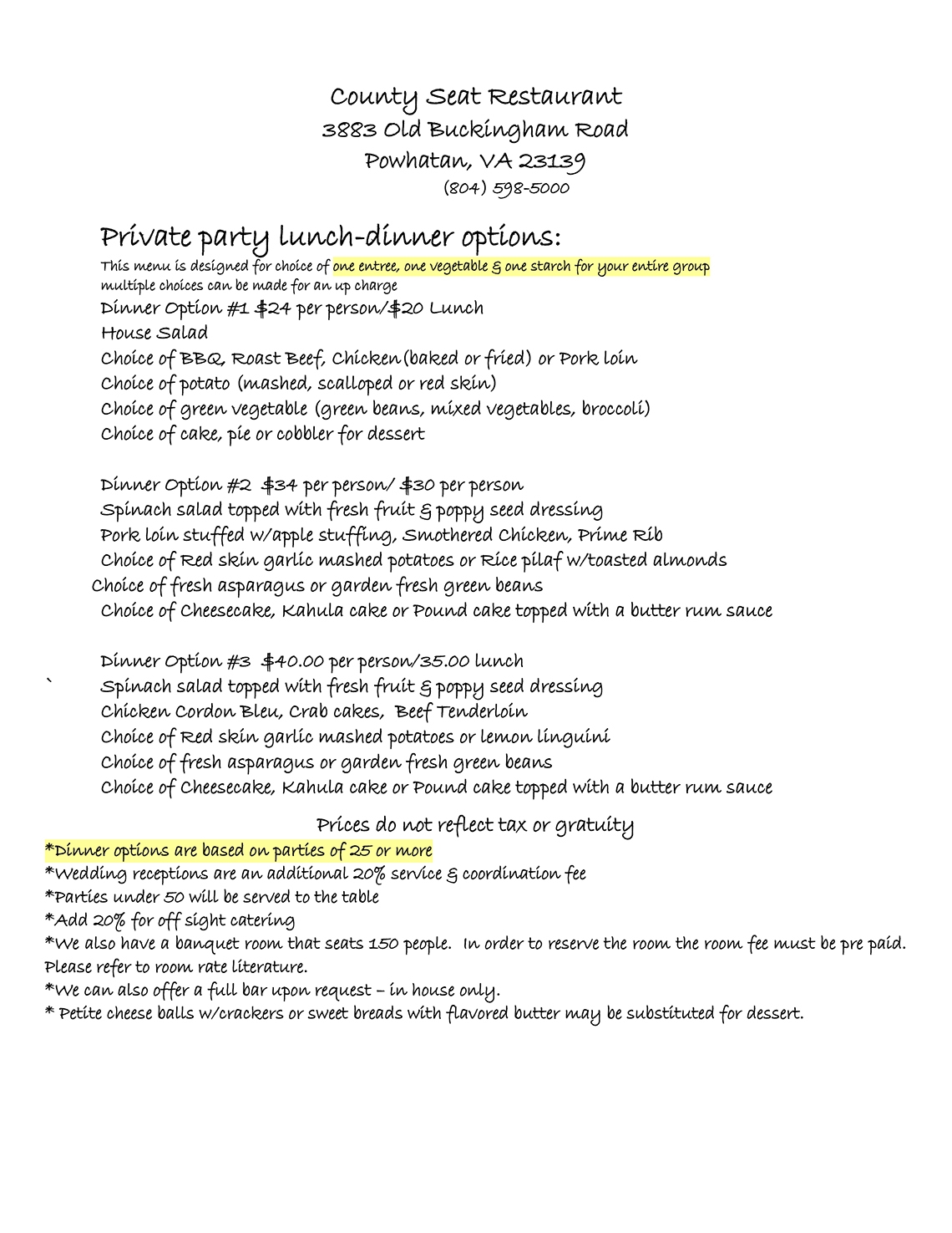 Catering - Lunch Dinner